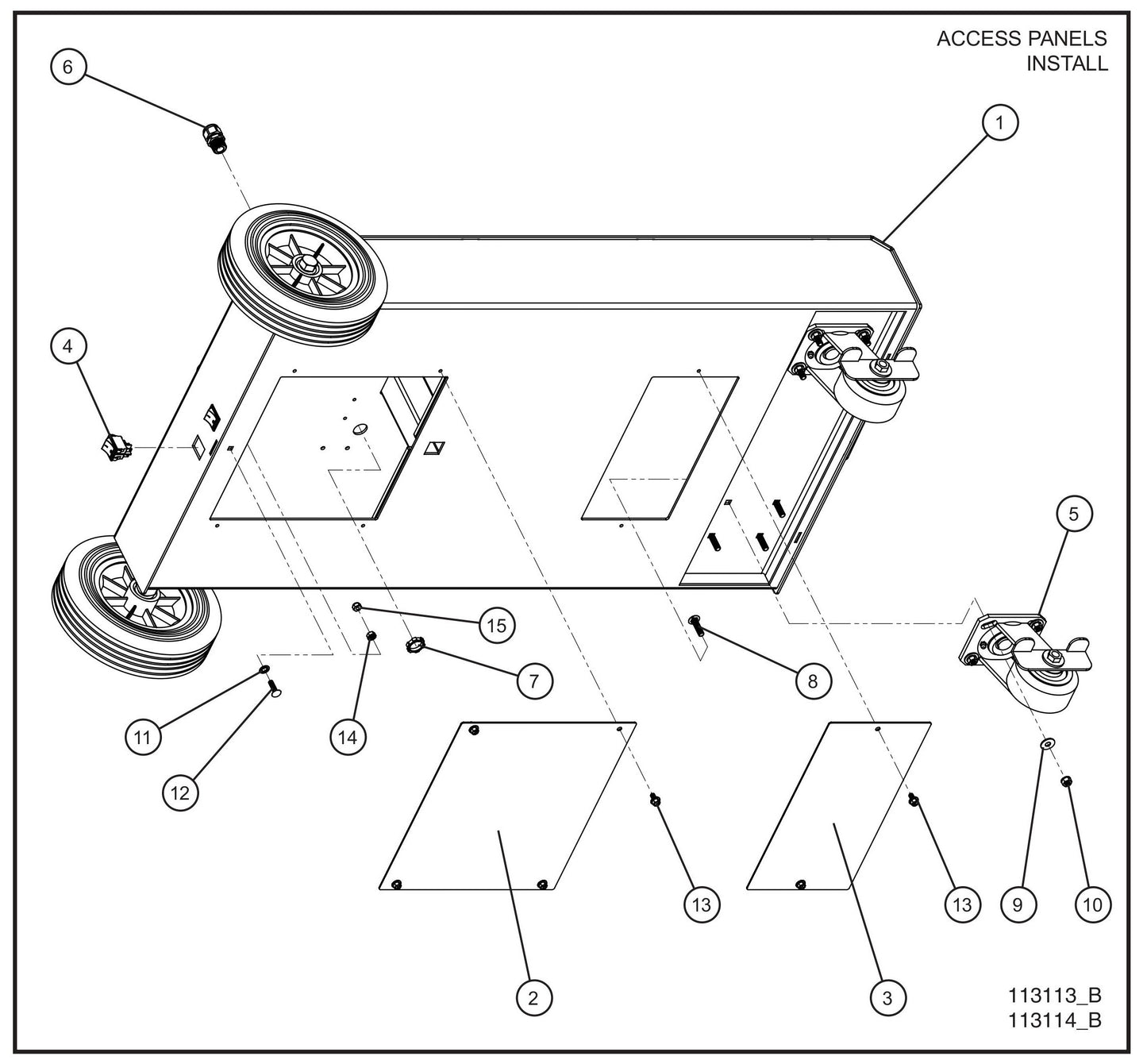Port-A-Lite Dual LED 50-60Hz Dual Lamp LED Base Assembly Group (2 of 3) Parts for Portable Light Parts by Allmand