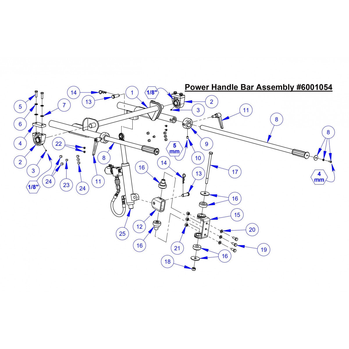 CC5048DCV, CC5048DCV-3, CC5049 Power Handle Bar Assembly Parts