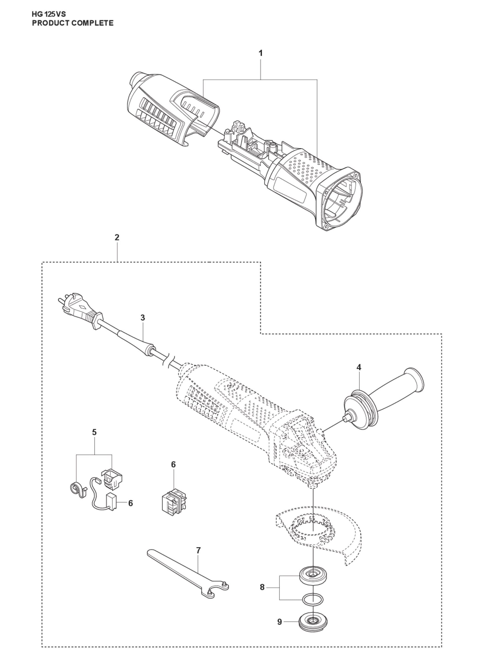 Product Complete Parts For HG 125 VS By Husqvarna