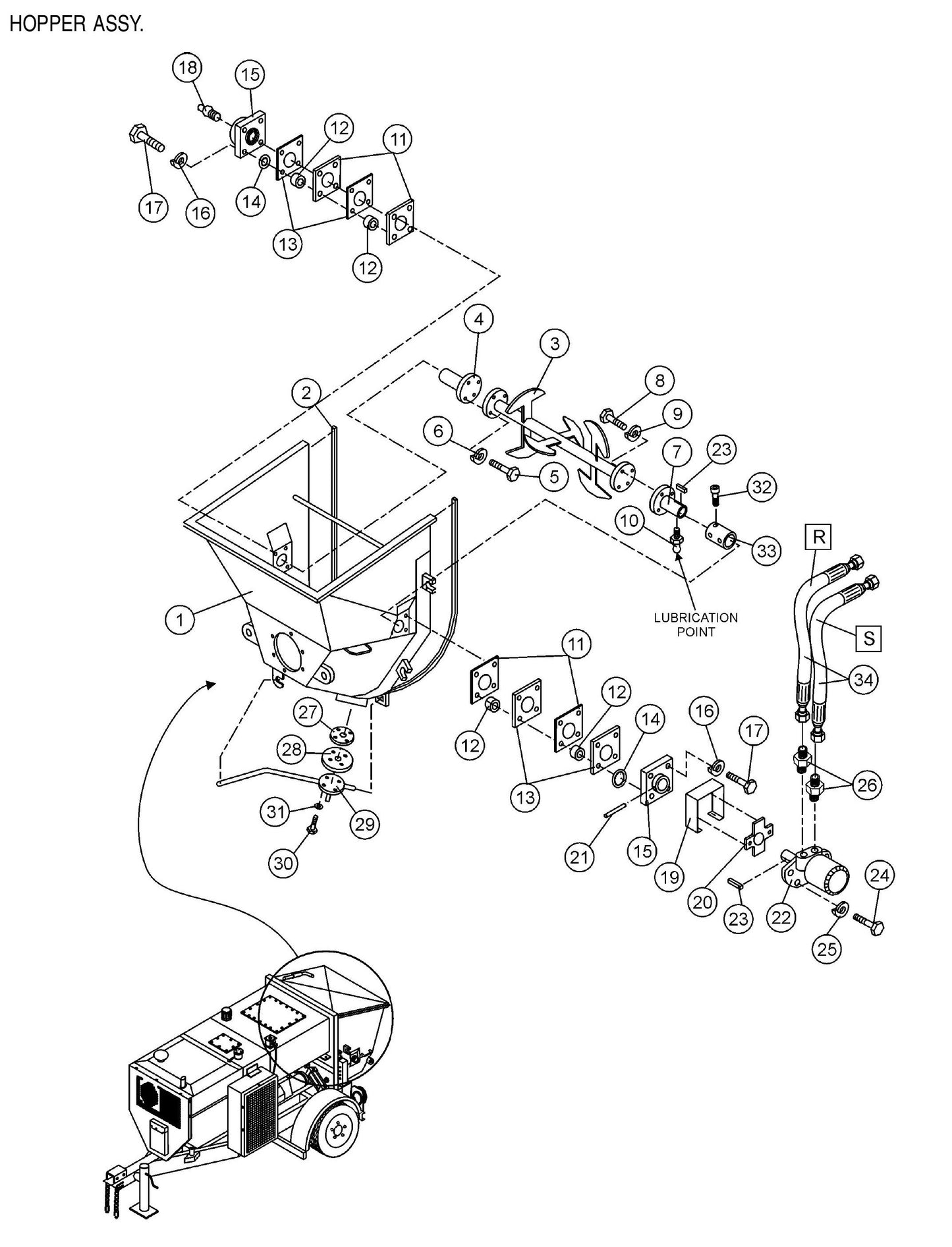 ST-45HRM CE Hopper Assembly Parts
