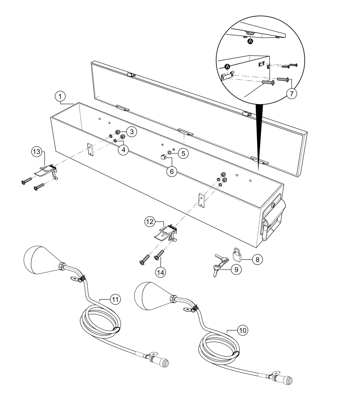 QP3TI Float Switches and Utility Box Assembly Parts By Multiquip