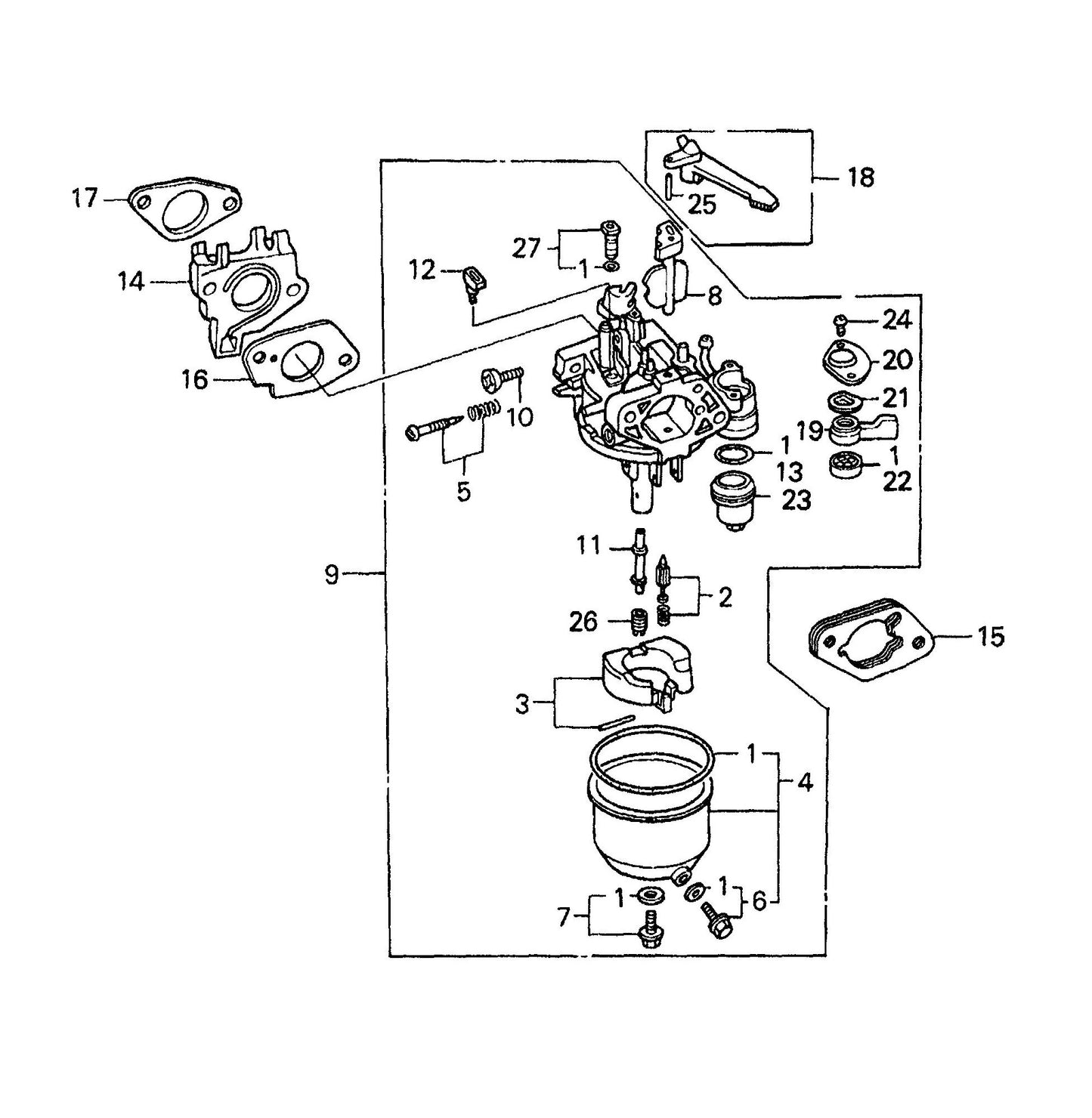 QP40TH HONDA GX340K1QA2 Engine Carburetor Assembly Parts By Multiquip