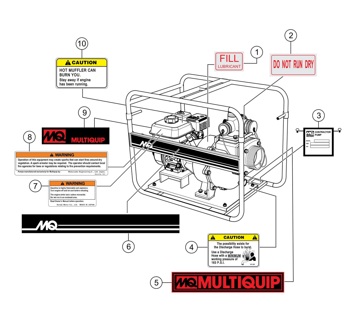 MQ QPT405SLT Nameplate and Decals Assembly Parts