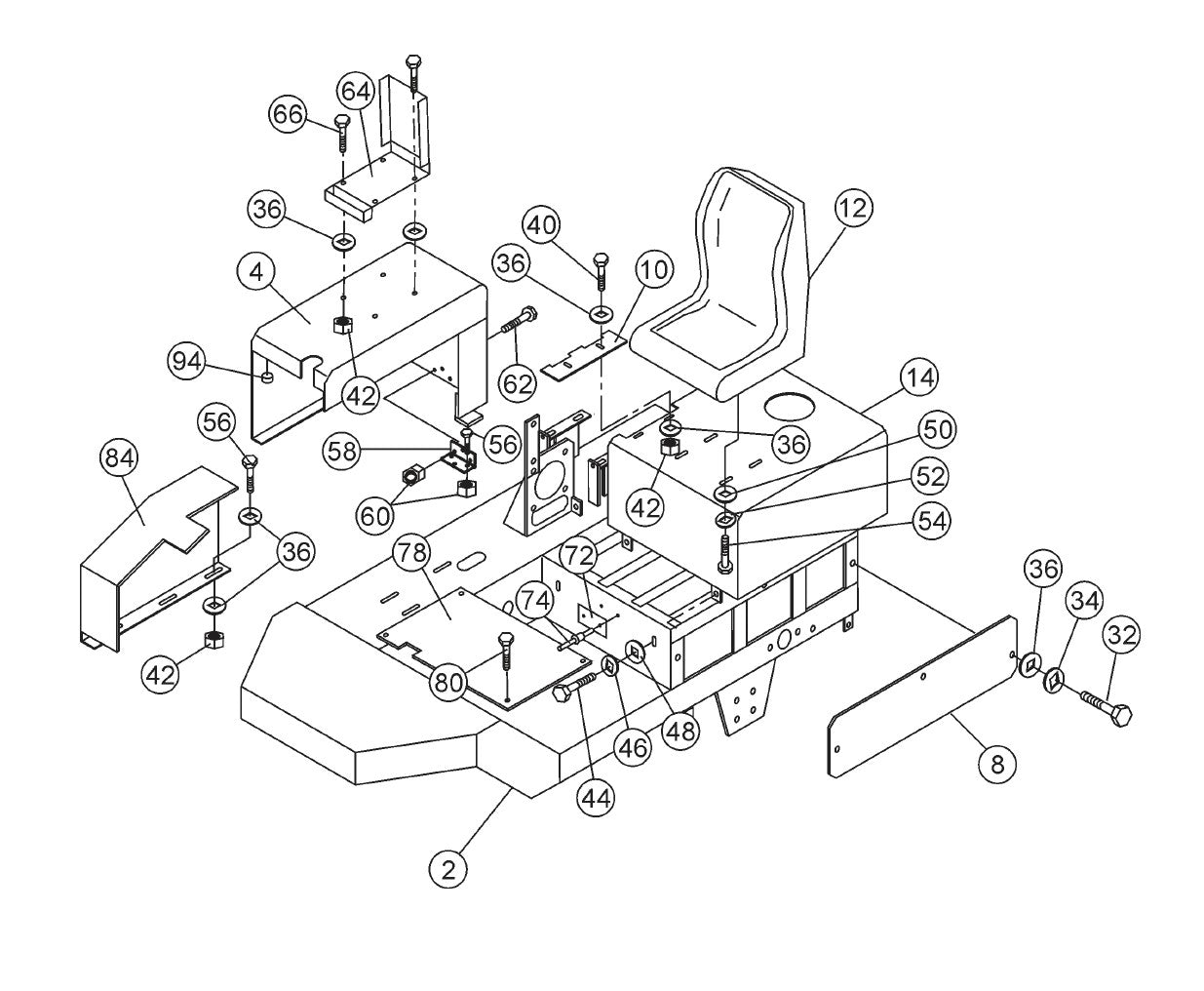 R2000H- Chassis And Covers Assy. Parts by Ride On Rollers Multiquip