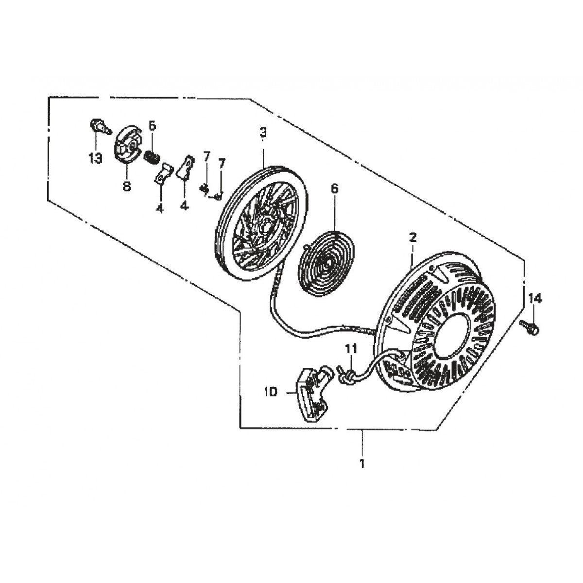 R2000H HONDA GX240K1QAE2 ENGINE — Recoil Starter Assy. Parts By Multiquip