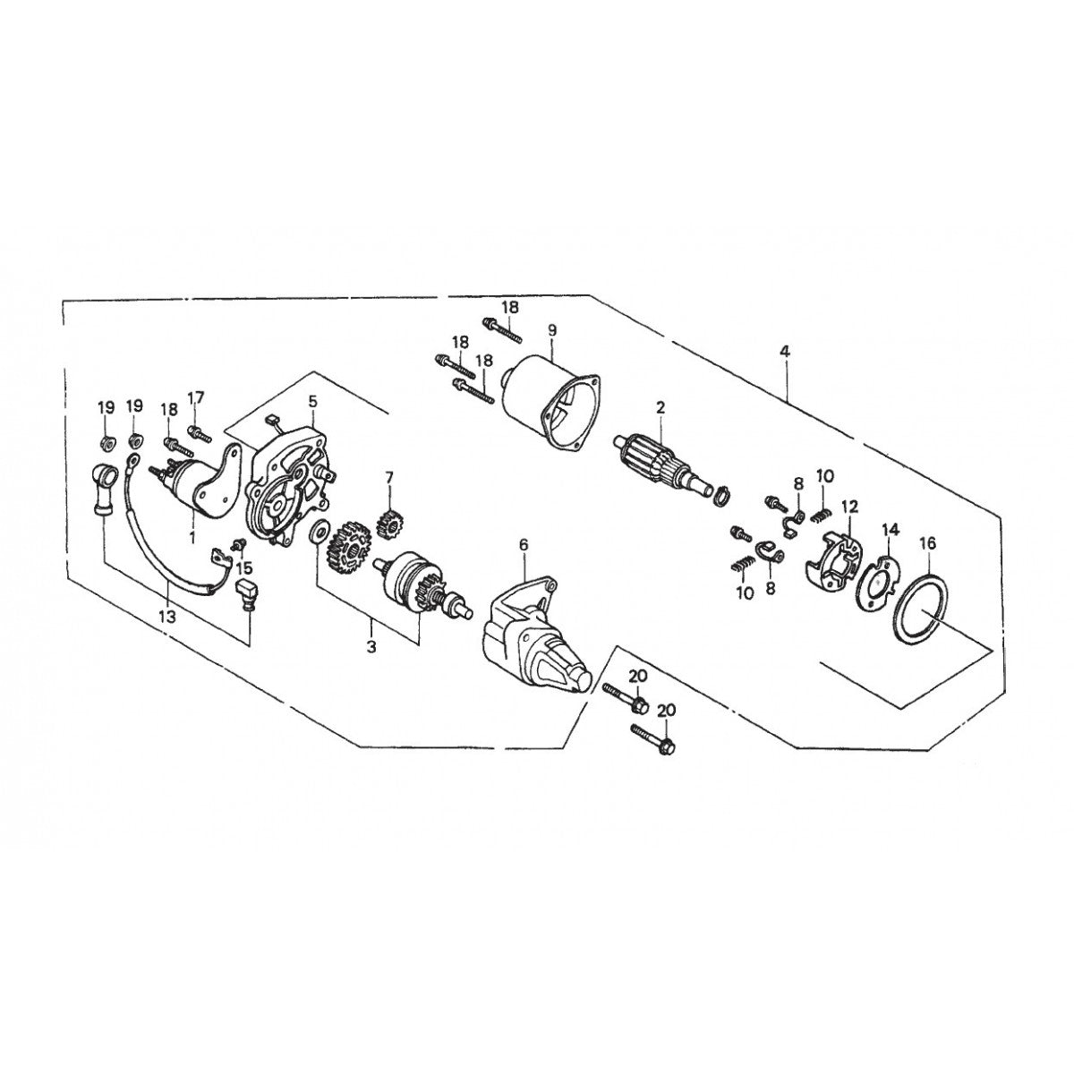 R2000H HONDA GX240K1QAE2 ENGINE — Starter Motor Assy. Parts By Multiquip