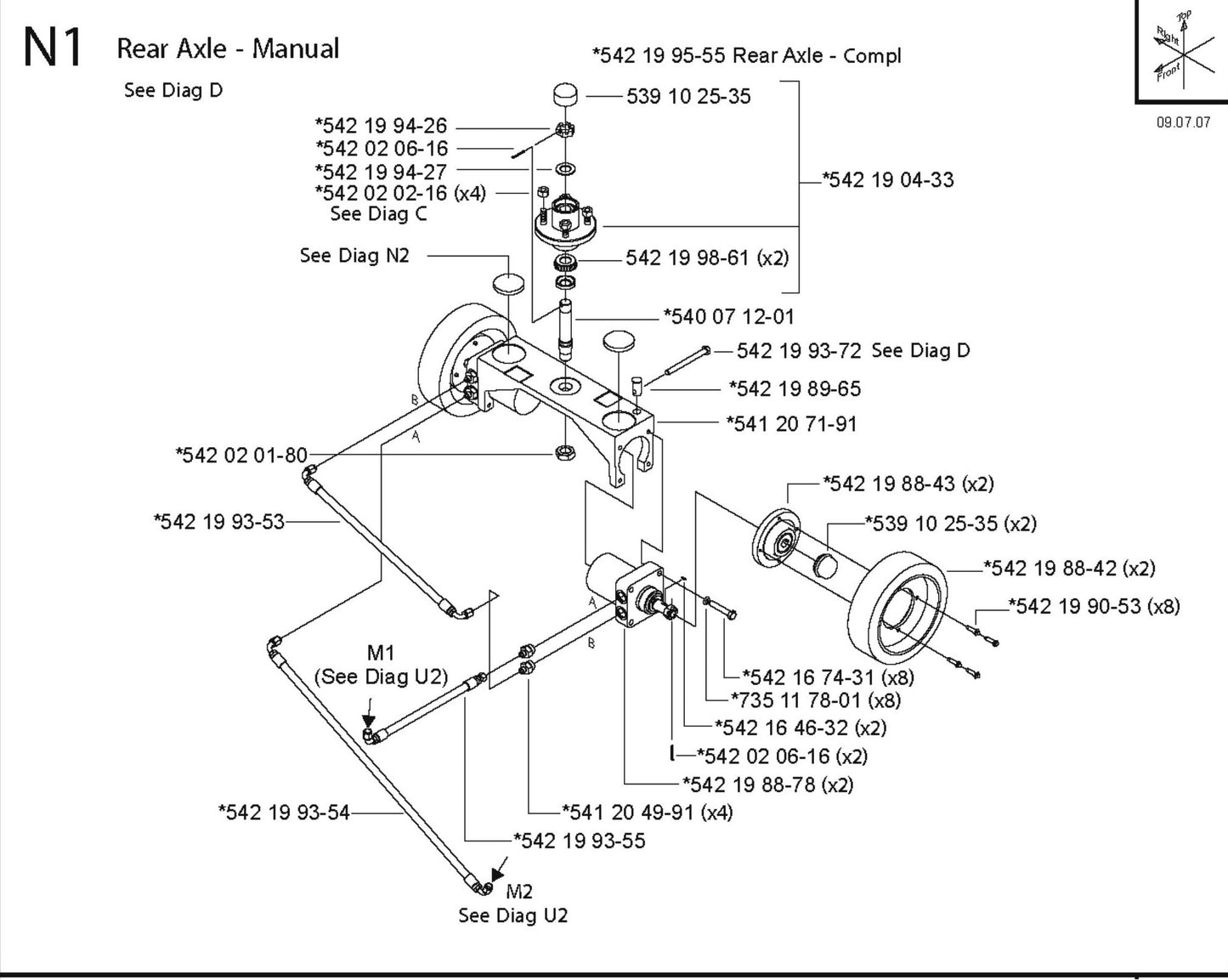 Rear Axle Manual Parts for FS8400 By Husqvarna