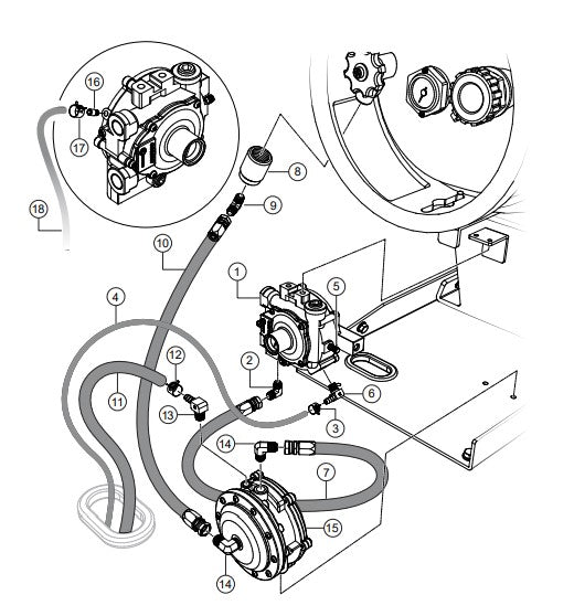 WBH-21EFP Regulator and Vacuum Value Assembly Parts by MUltiquip Whiteman
