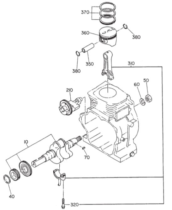 GA-3.6RZ3 — ROBIN EH-25 ENGINE — Crankshaft & Piston Assy Parts By Multiquip