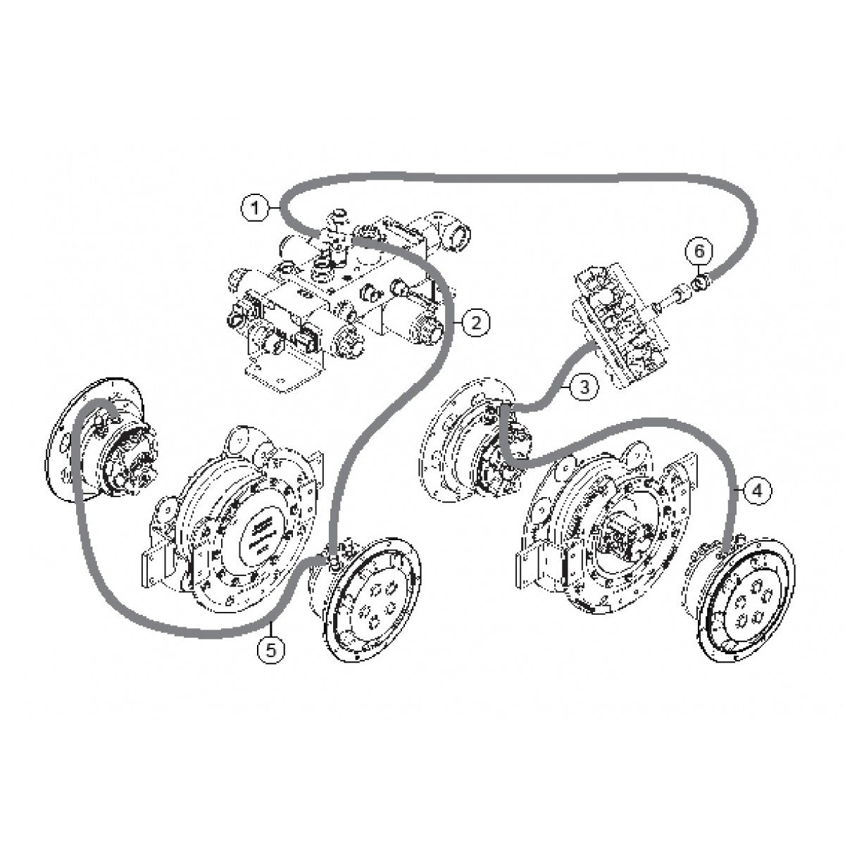 Brake Hoses Assembly Parts-RX1575, RX157533 SN 5570001 and Below