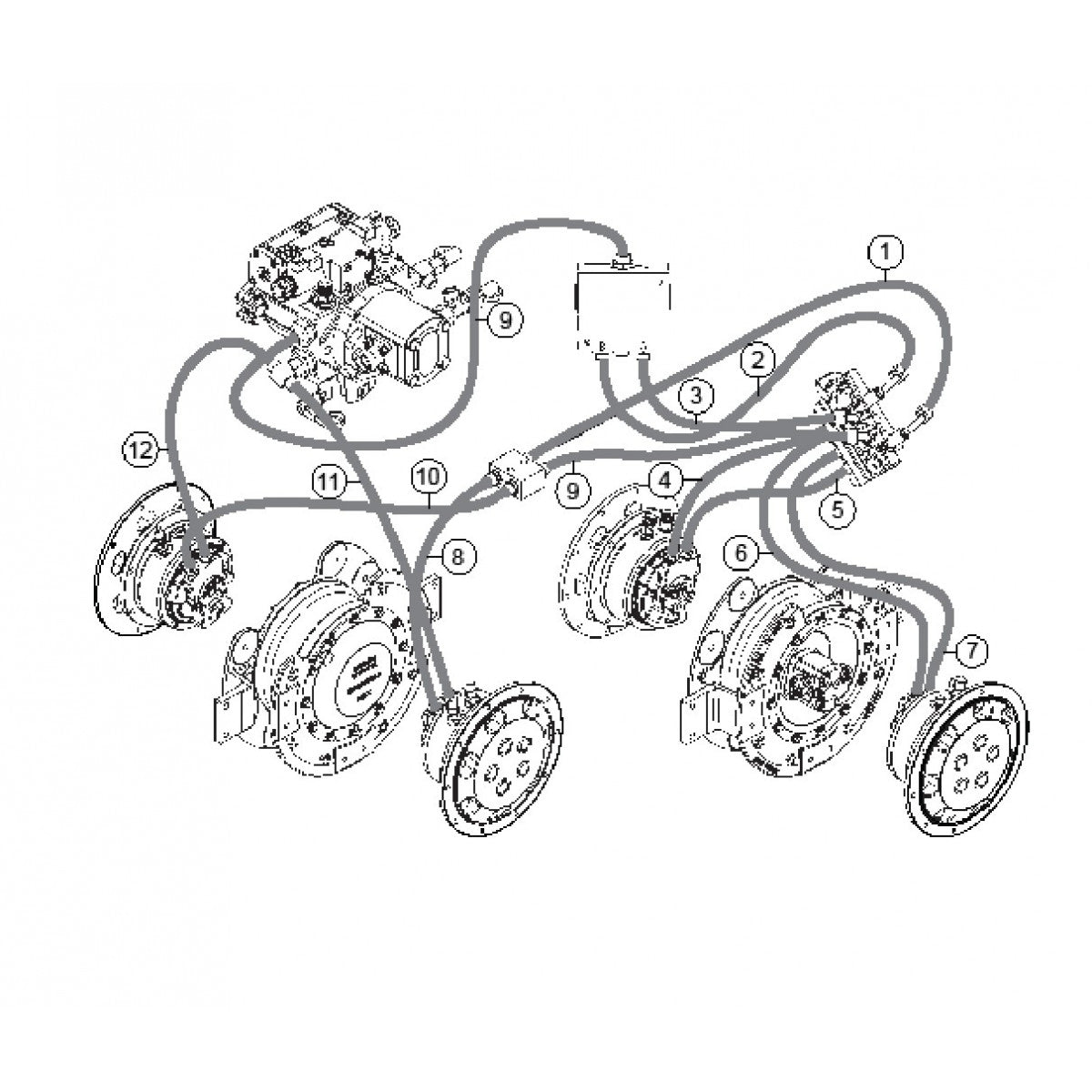 Hoses For Drive System Assembly Parts for Rammax RX1575 SN 5570001 and Below Trench Roller By Multiquip