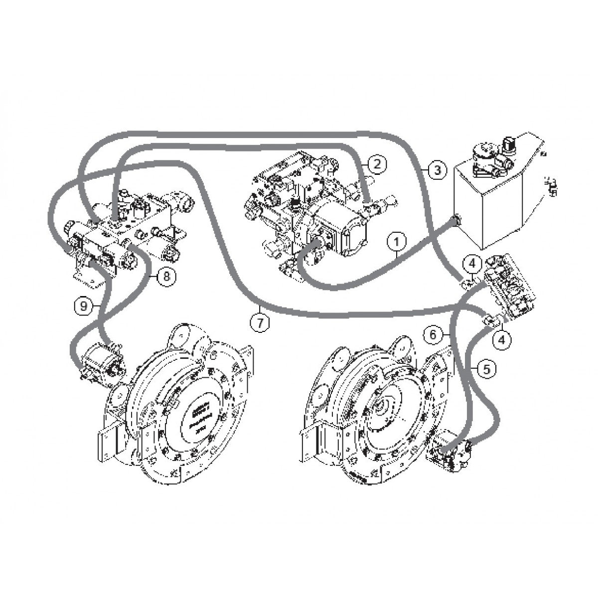 Hoses For Vibration System Assembly Parts for Rammax RX1575 SN 5570001 and Below Trench Roller By Multiquip