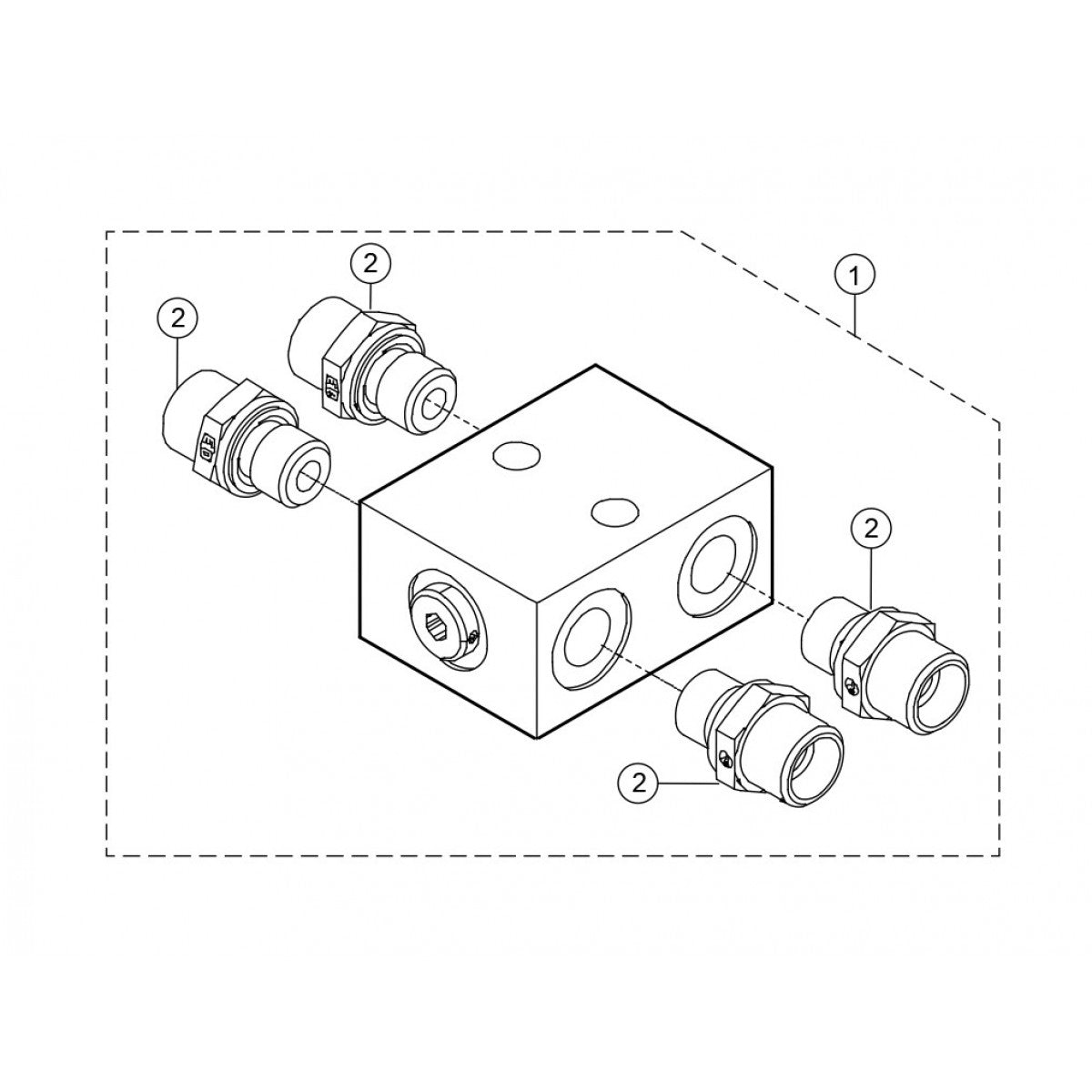 Hydraulic Block Assembly Parts for Rammax RX1575 SN 5570001 and Below Trench Roller By Multiquip