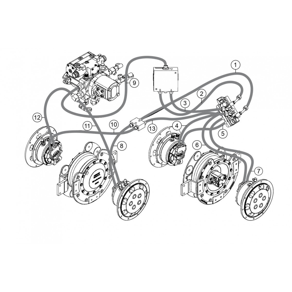 Hoses For Drive System Assembly Parts for Rammax RX1575 SN 5570002 to 5572979 By Multiquip