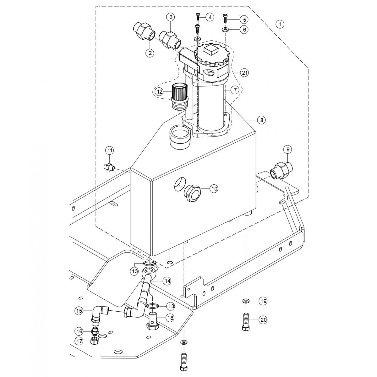 Hydraulic Oil Tank Assembly Parts for Rammax RX1575 SN 5570002 to 5572979 By Multiquip