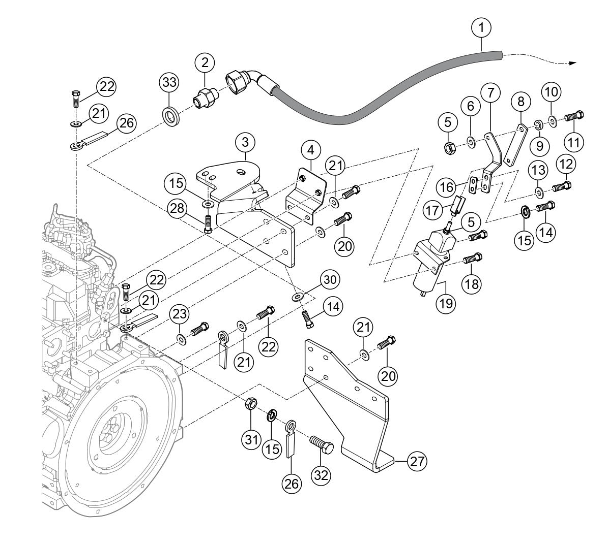 Engine Add-On Parts Assembly Parts for Rammax RX1575 SN 5570002 to 5572979 By Multiquip