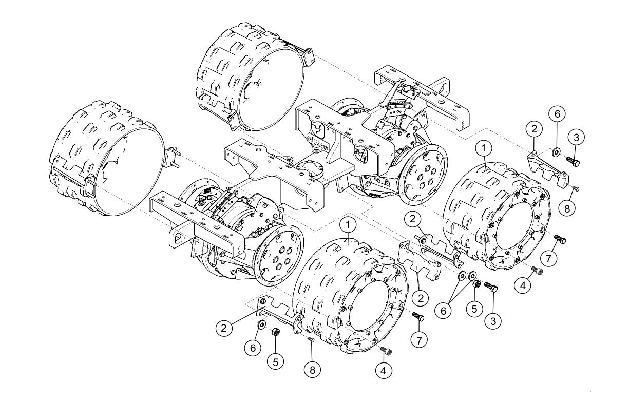 Drum 24" Assembly Parts for Rammax RX1575 Trench Roller with SN 5572980 and Above By Multiquip