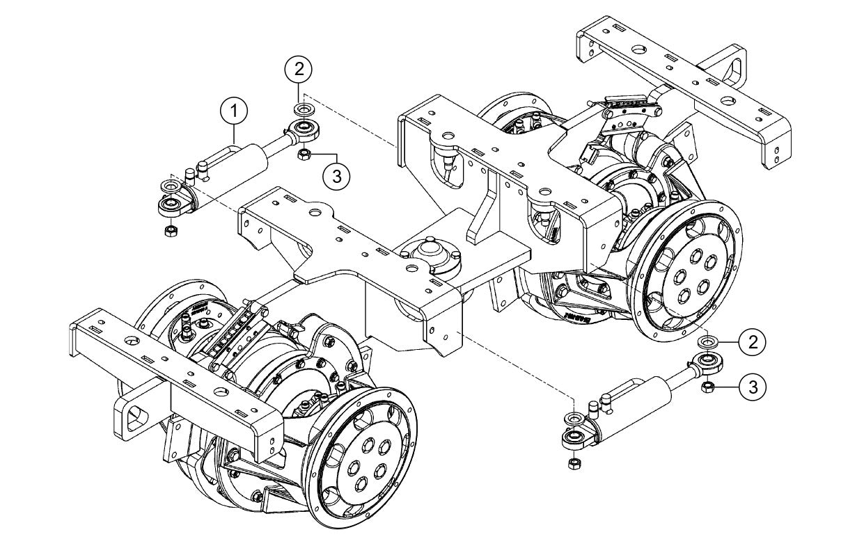 Steering Cylinder Assembly Parts for Rammax RX1575 SN 5572980 and Above Trench Roller By Multiquip