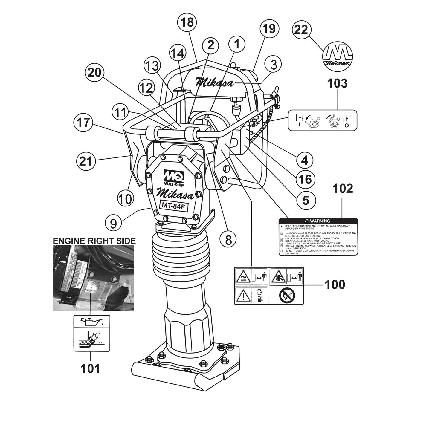 MT84FA Nameplate And Decals Assembly Parts