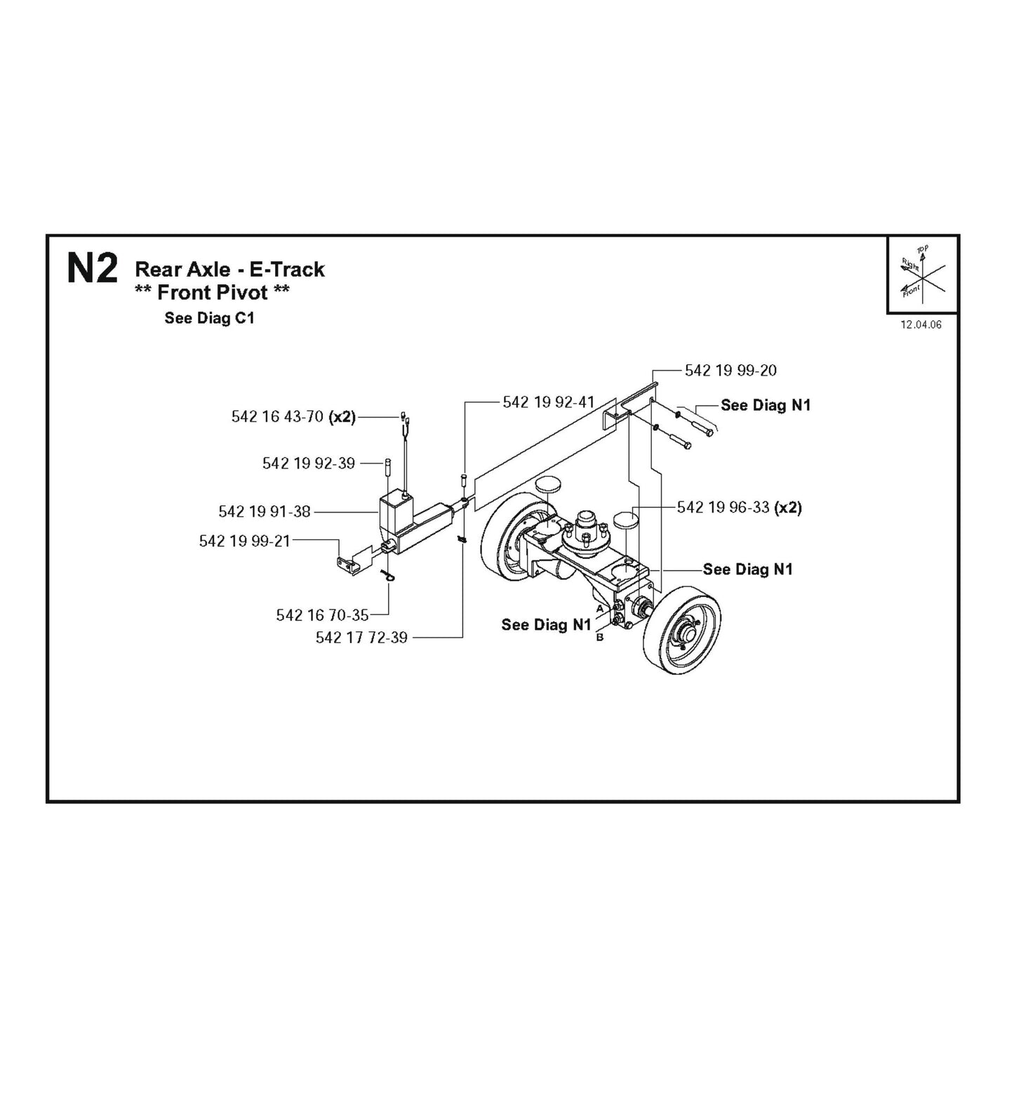 Rear Axle-E-Track Parts for FS4800 D By Husqvarna