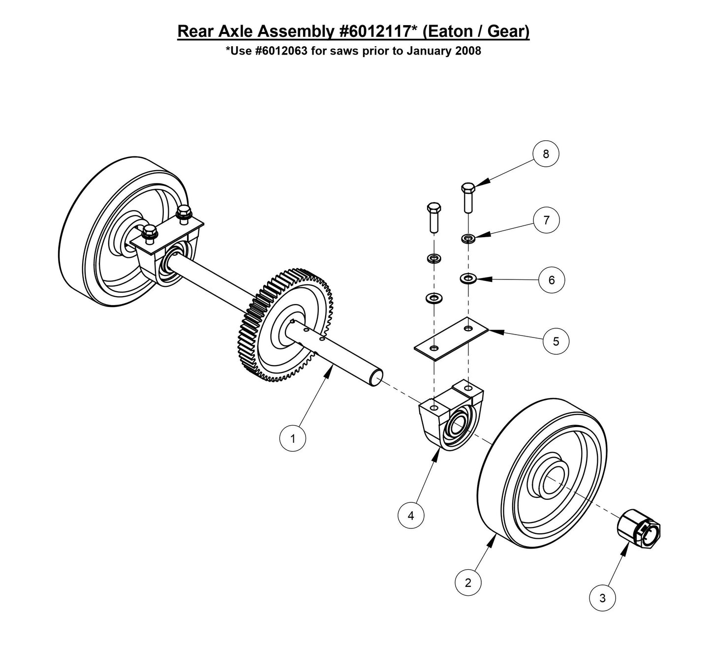 CC3728 Rear Axle Assembly (Eaton-Gear)