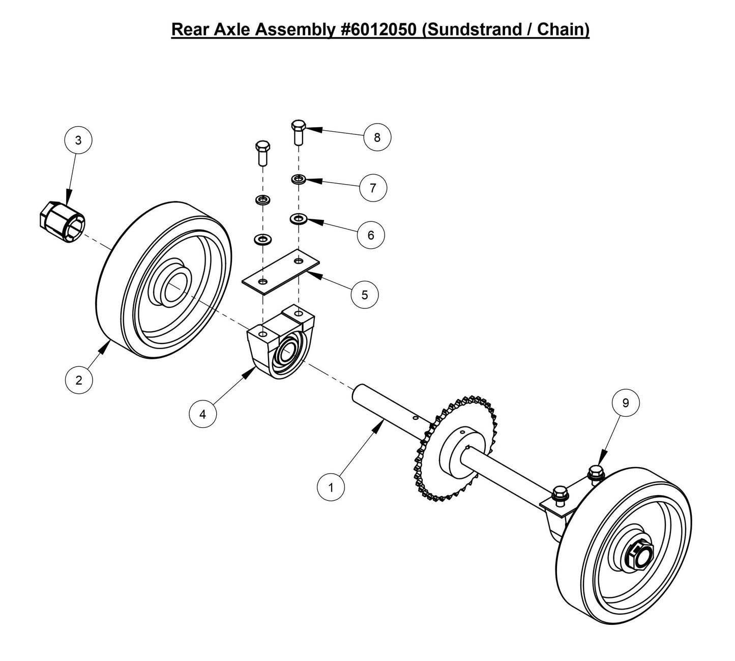 CC3700TE Rear Axle Assembly (Sundstrand-Chain)