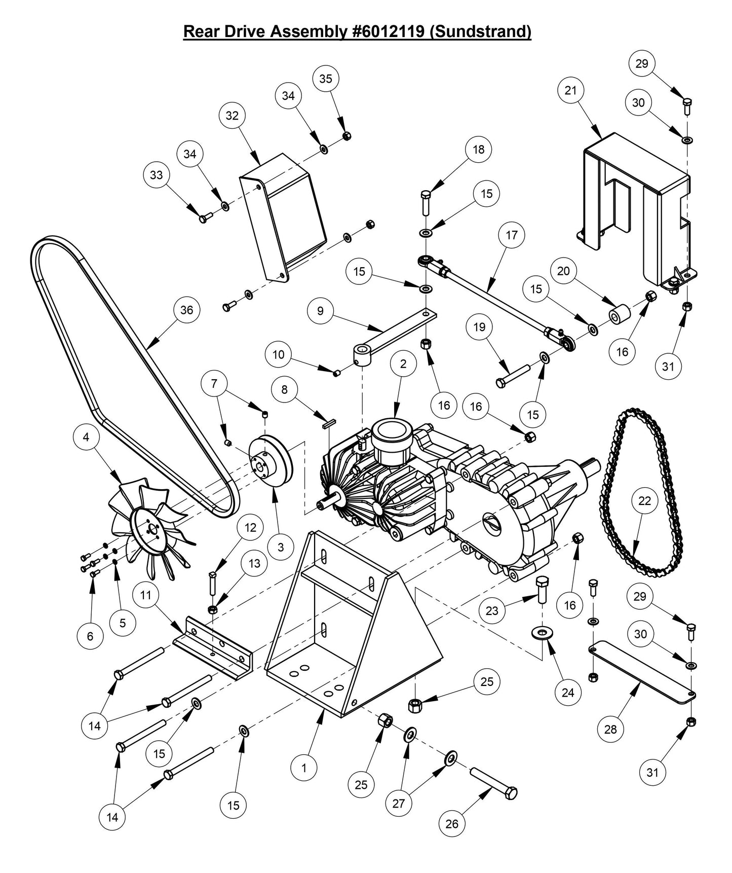 CC3700TE Rear Drive Assembly (Sundstrand)