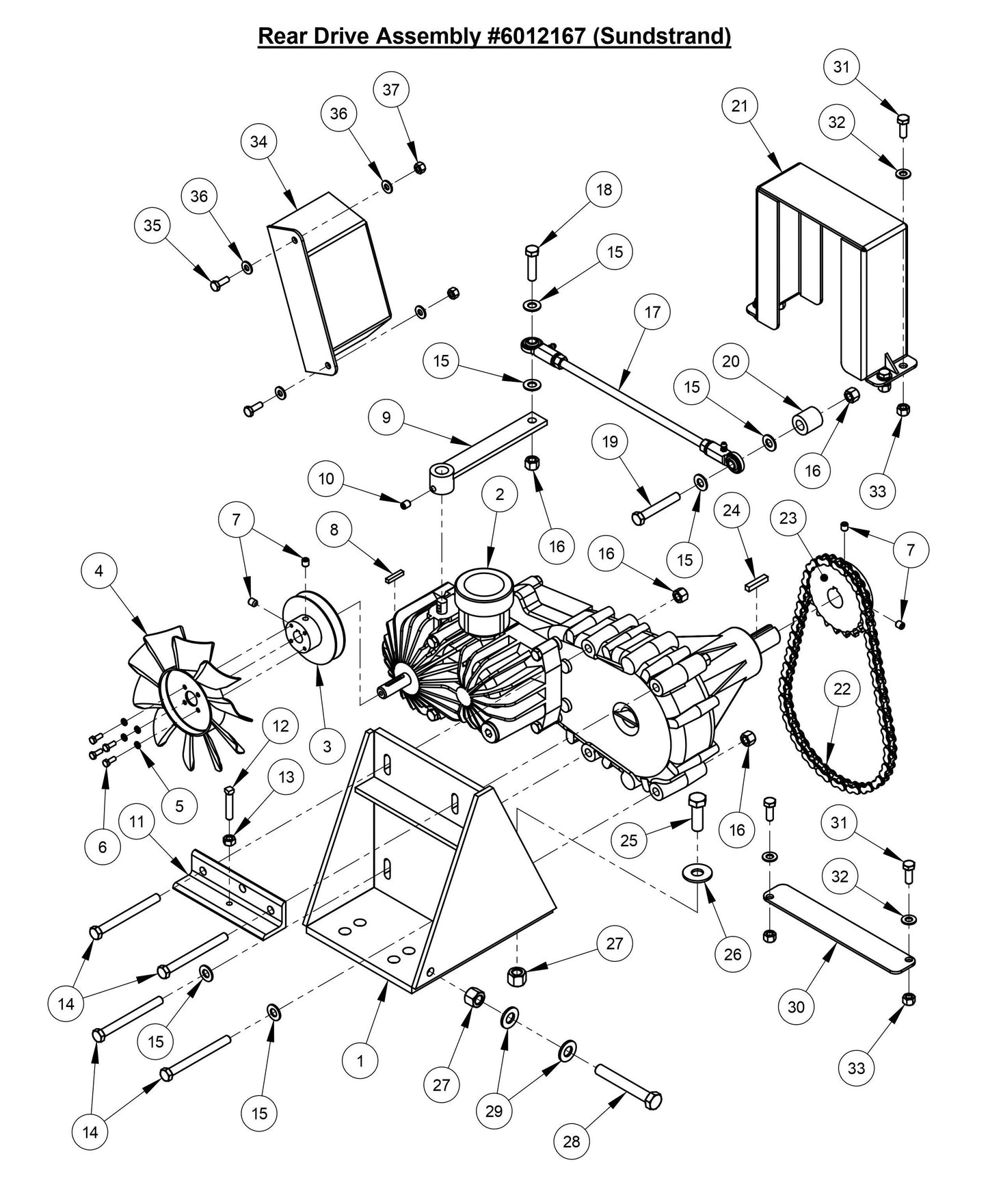 CC3728 Rear Drive Assembly (Sundstrand)