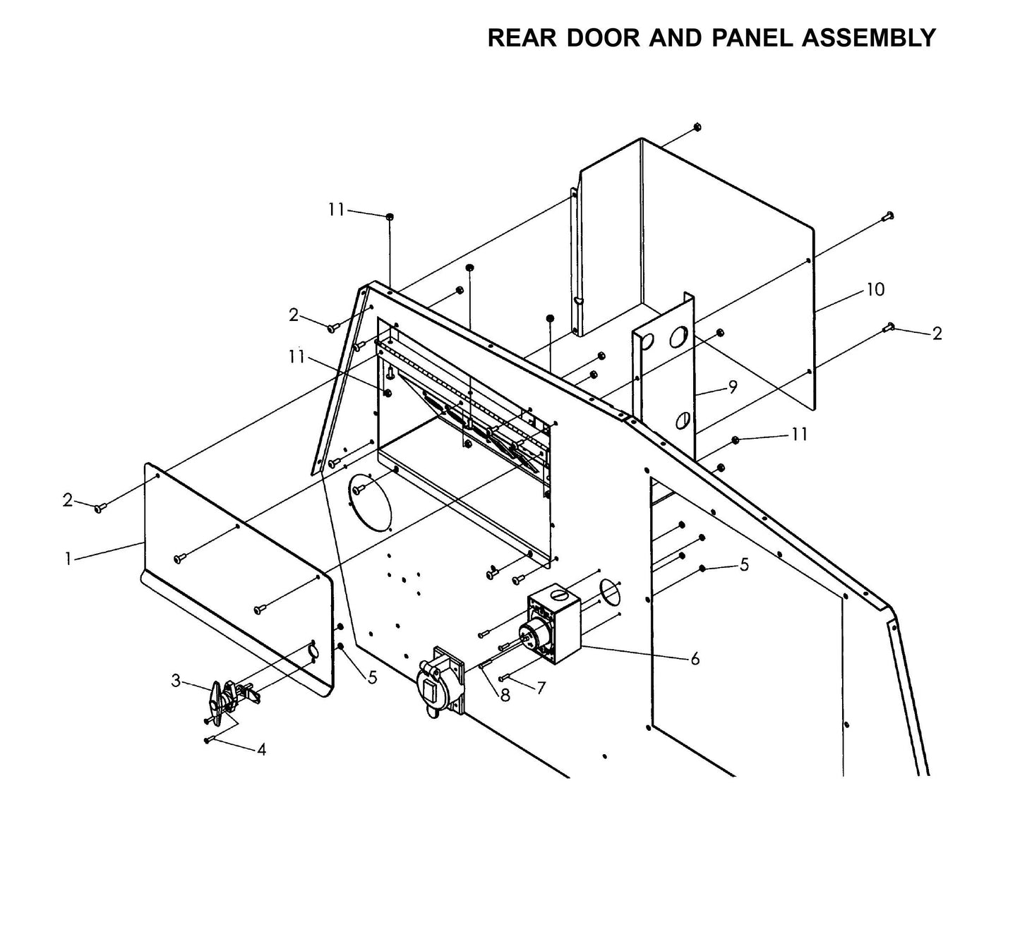 Maxi-Lite 15330 and 20330-Rear Door and Panel Assembly Parts By Allmand
