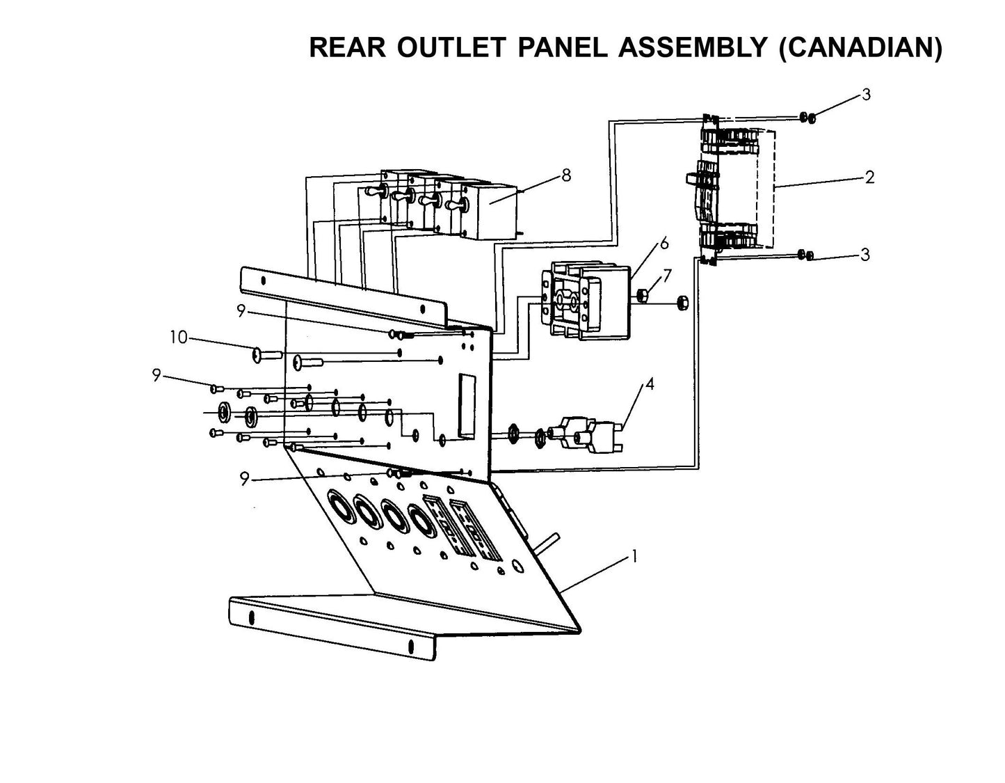 Maxi-Lite 15330 and 20330-Rear Outlet Panel Assembly Canadian (Fig 1) Parts By Allmand