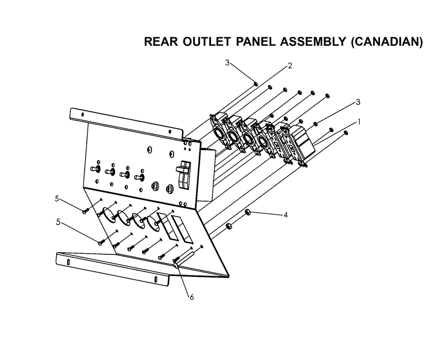 Maxi-Lite 15330 and 20330-Rear Outlet Panel Assembly Canadian (Fig 2) Parts By Allmand