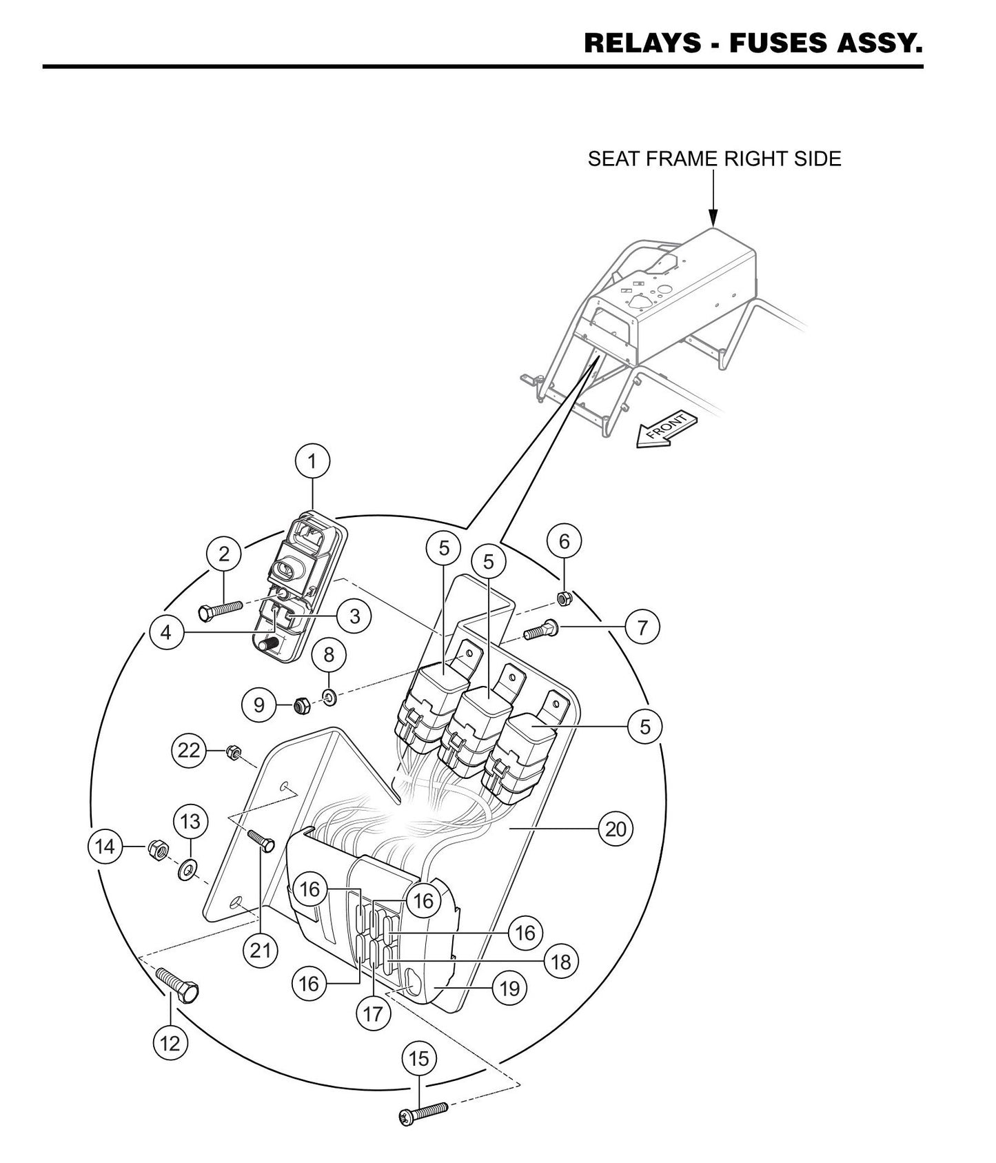 HTXD6I Relays-Fuses Assembly
