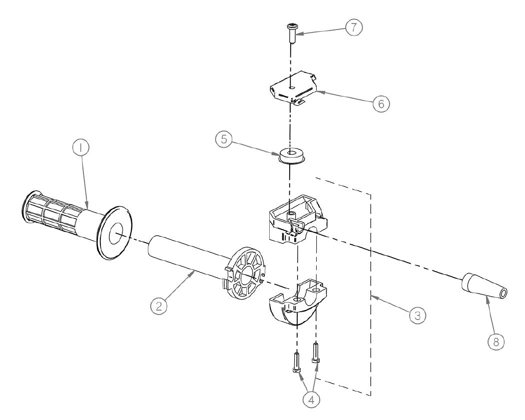 Replacement Parts Diagram 310-0030 Throttle Handle Assembly Parts By General Equipment