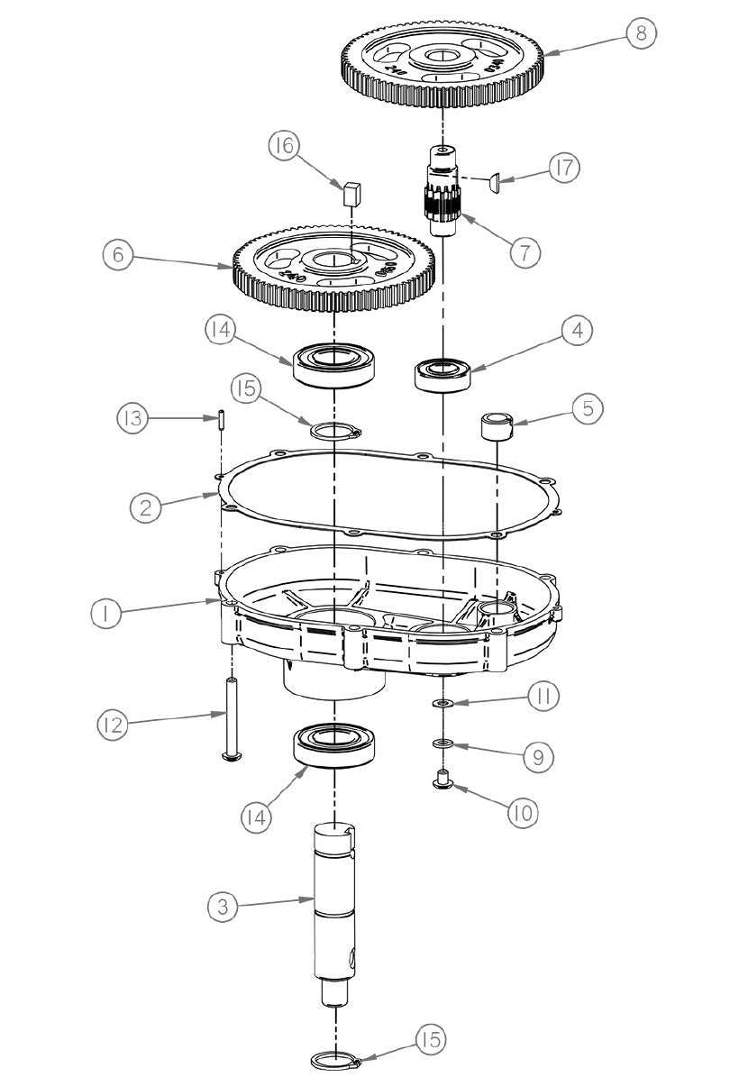 Replacement Parts Diagram Transmission Case Assembly 242H Parts By General Equipment