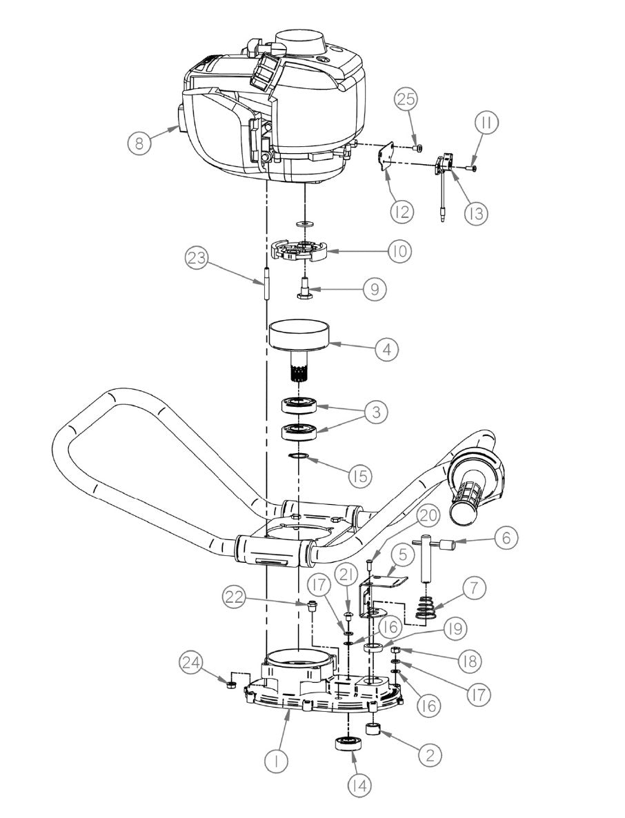 Replacement Parts Diagram Transmission Cover Assembly 242H Parts By General Equipment