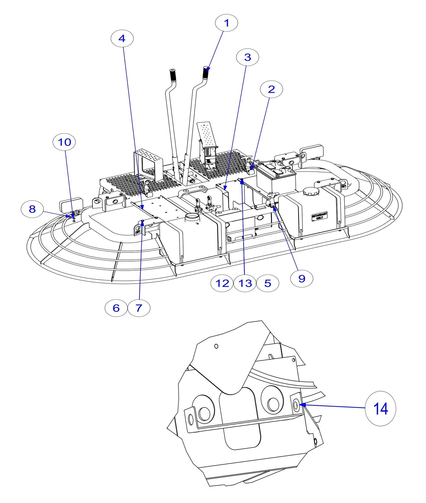 MSP445 (Pre 2021) Rear View Lower Frame Unit Assembly Parts