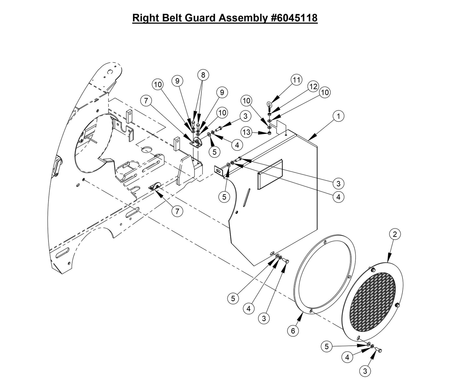 CC4144DXL Right Belt Guard Assembly