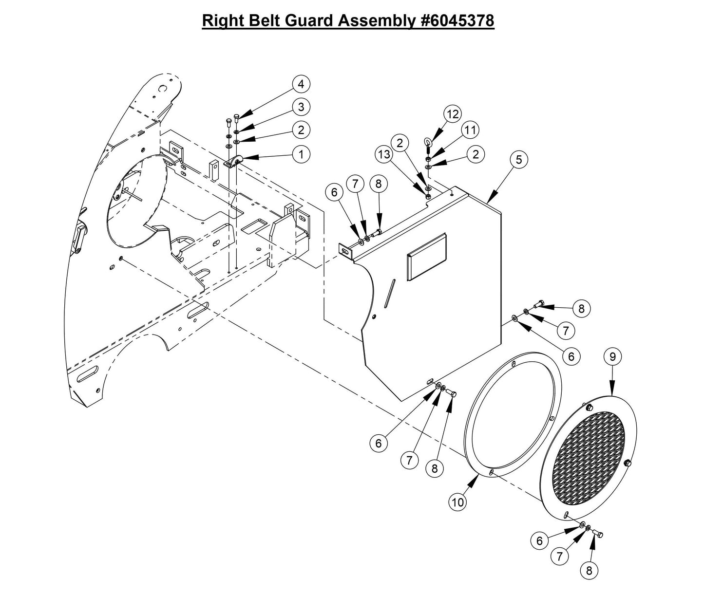 CC4144DXL-3 Right Belt Guard Assembly