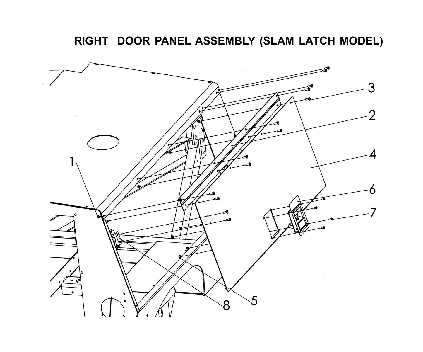 Maxi-Lite 15330 and 20330-Right Door Panel Assembly (Slam Latch Model) Parts By Allmand