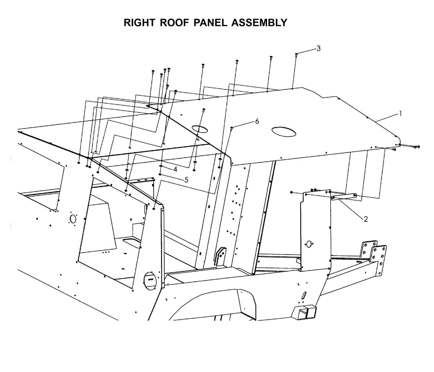 Maxi-Lite Laydown 15-20KW-Right Roof Panel Assembly Parts By Allmand