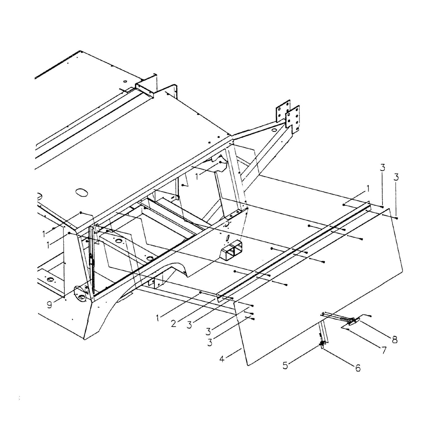 Maxi-Lite Laydown 6-8KW-Right and Left Door Panel Assembly Parts By Allmand