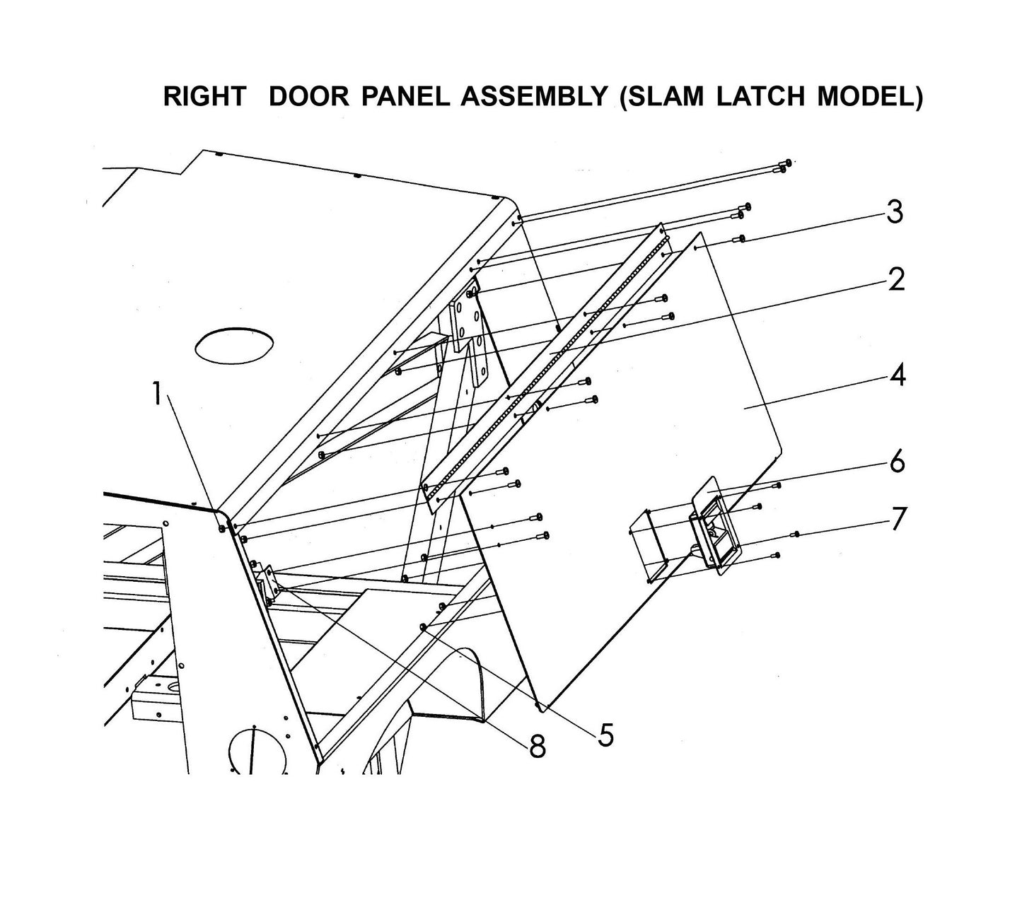 Maxi-Lite Laydown 15-20KW-Right Door Panel Assembly (Slam Latch model) Parts By Allmand