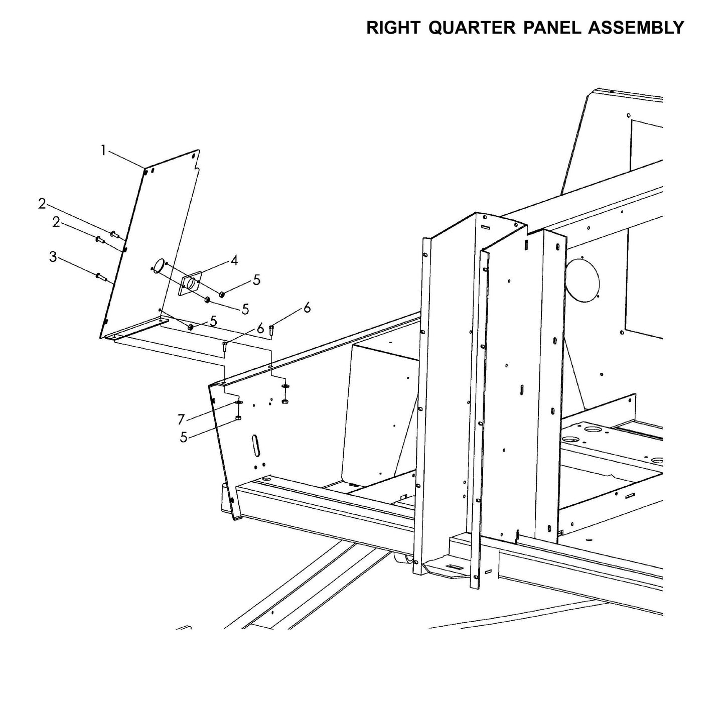 Maxi-Lite 15330 and 20330-Right Quarter Panel Assmebly Parts By Allmand