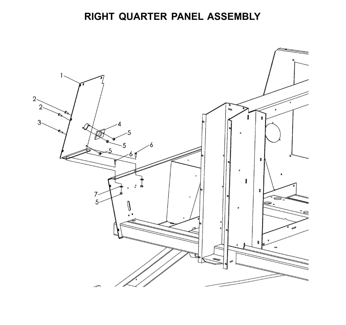 Maxi-Lite Laydown 15-20KW-Right Quarter Panel Assembly Parts By Allmand