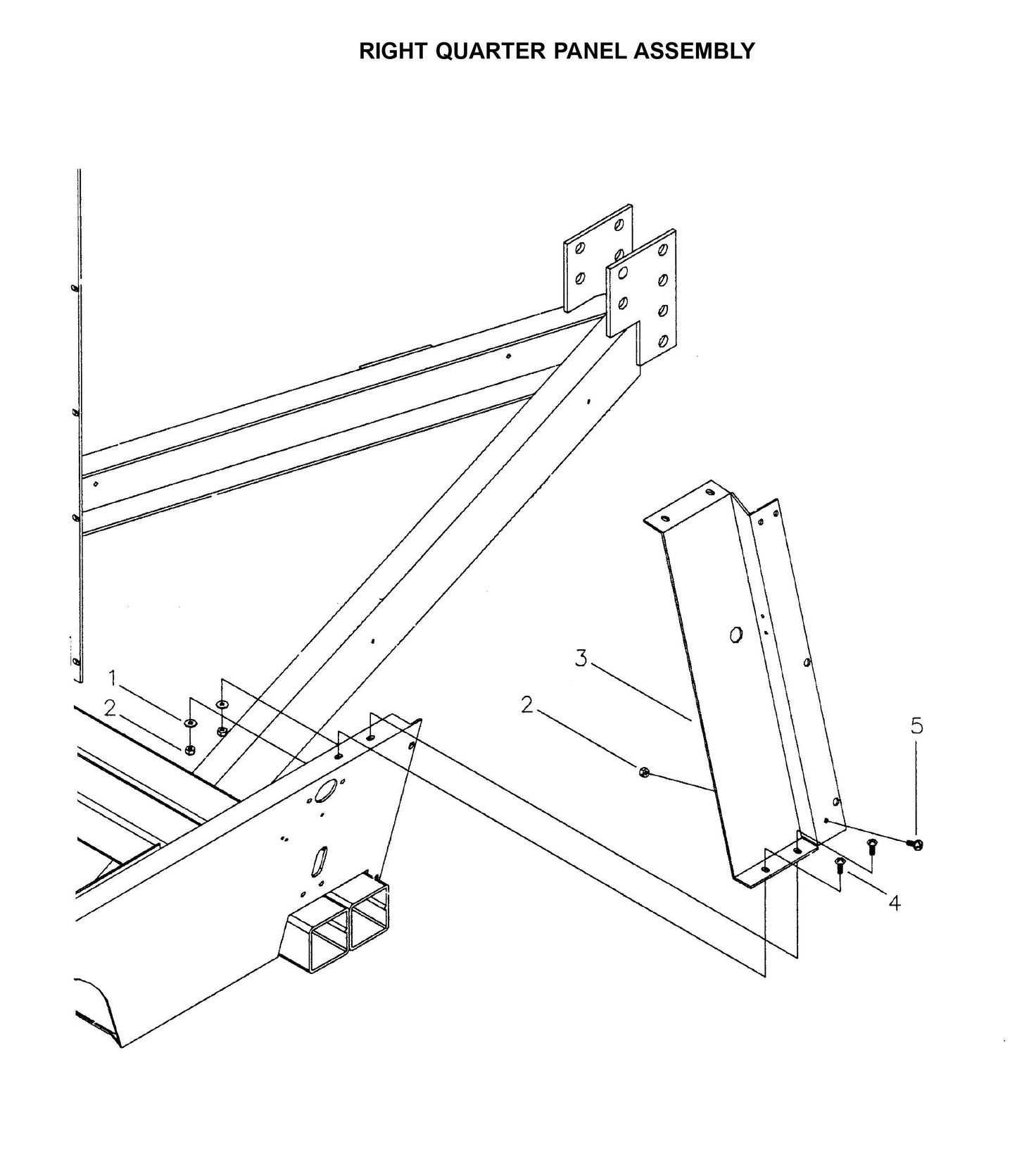 Maxi-Lite Laydown 6-8KW-Right Quarter Panel Assembly Parts By Allmand