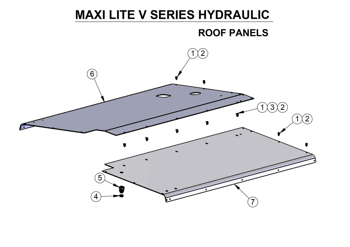 V-Series Maxi-Lite 7.5-8KW-Roof Panels Parts By Allmand