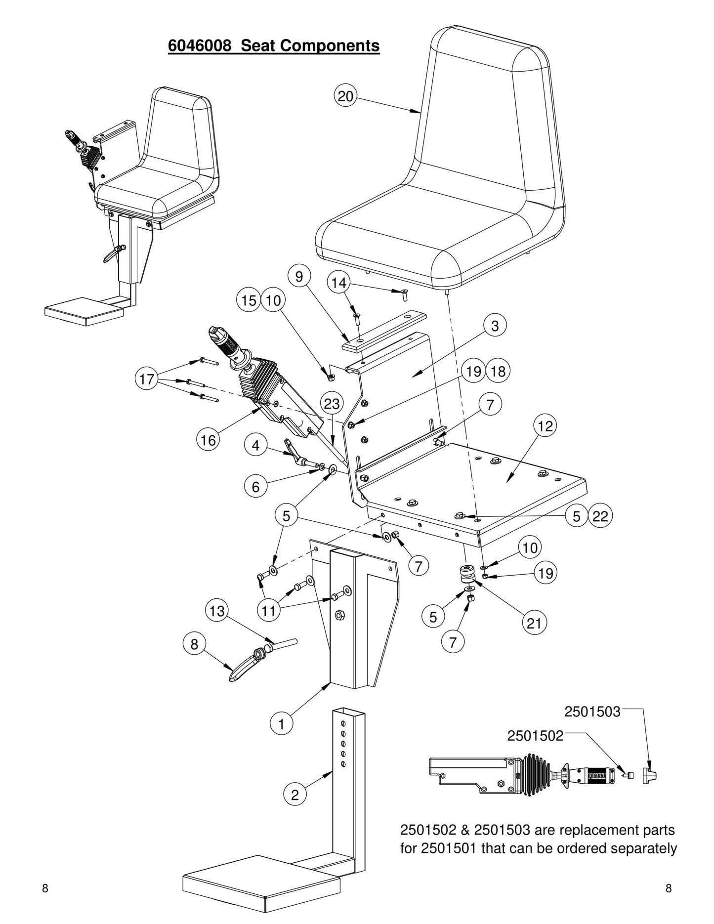 CC7874XL Seat Components