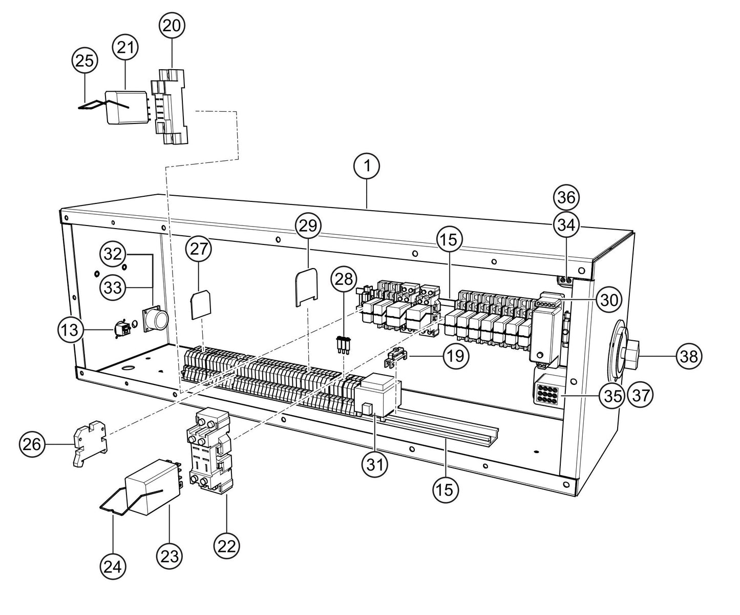 SG1400C4F & SG1600C4F Control Box (Interior) Assembly Parts