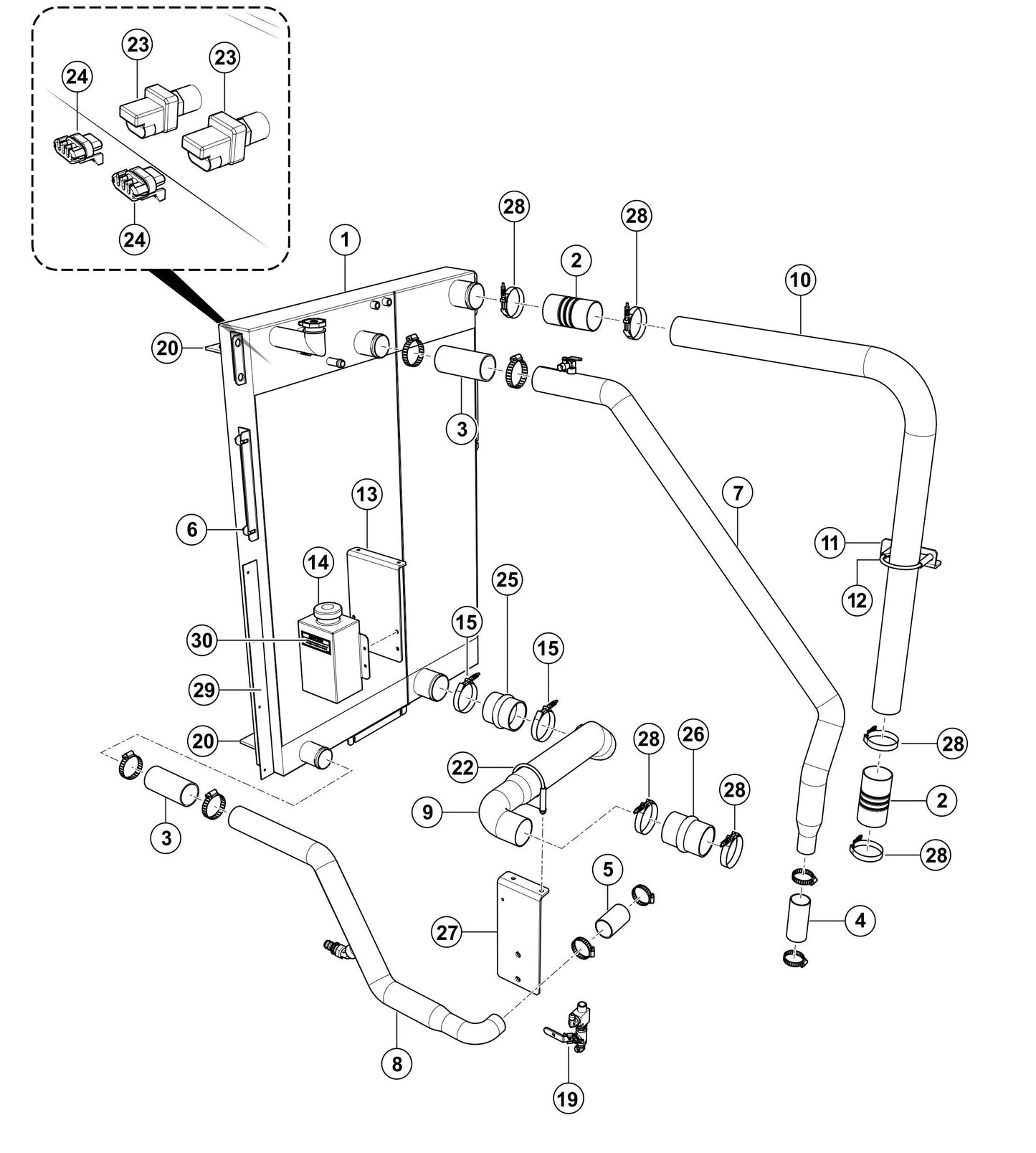 SG1400C4F & SG1600C4F Radiator Assembly Parts