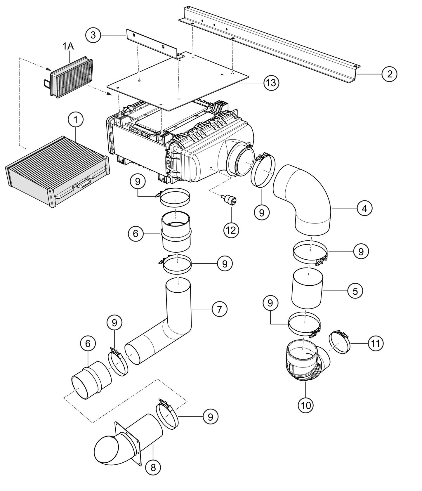 SG1400C4F & SG1600C4F Air Filter Assembly Parts